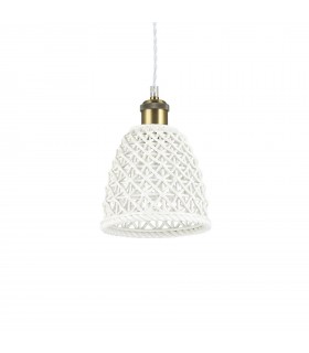 1 Light Dome Ceiling Pendant Light White - 1