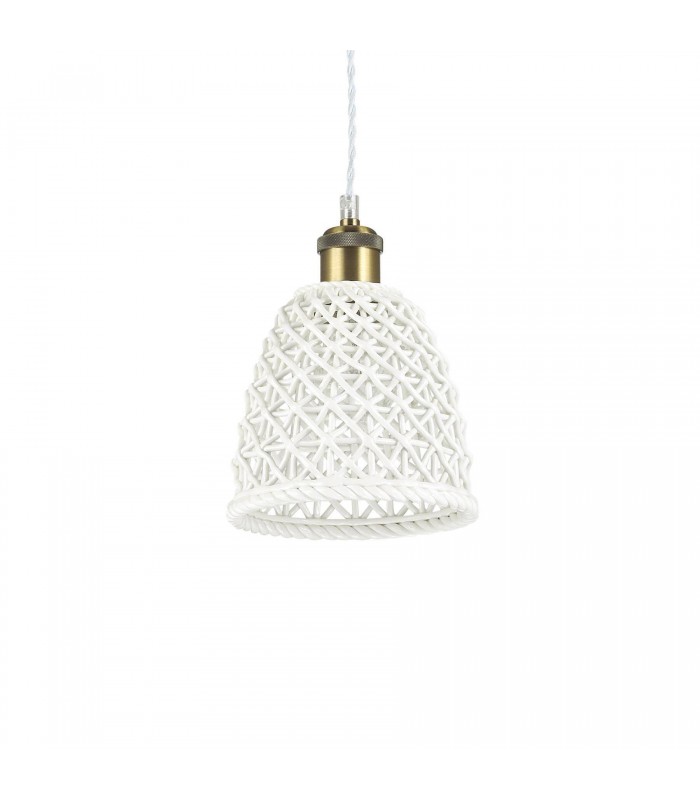 1 Light Dome Ceiling Pendant Light White - 1