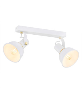 Twist Twin Ceiling Spotlight White Structure Brass Elements-1