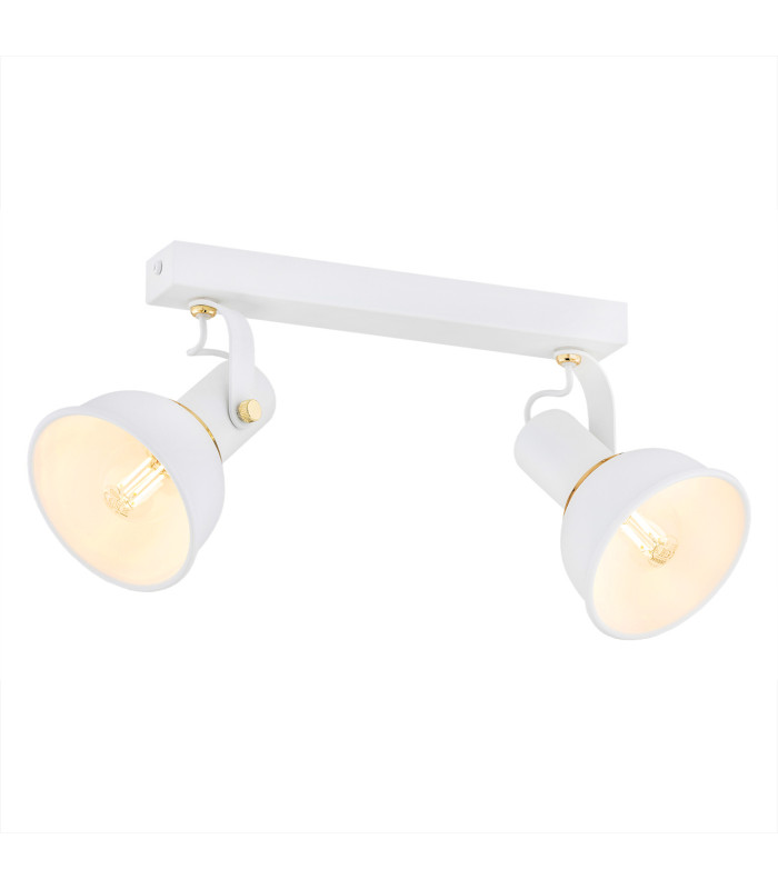 Twist Twin Ceiling Spotlight White Structure Brass Elements-1