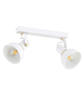 Twist Twin Ceiling Spotlight White Structure Brass Elements-2