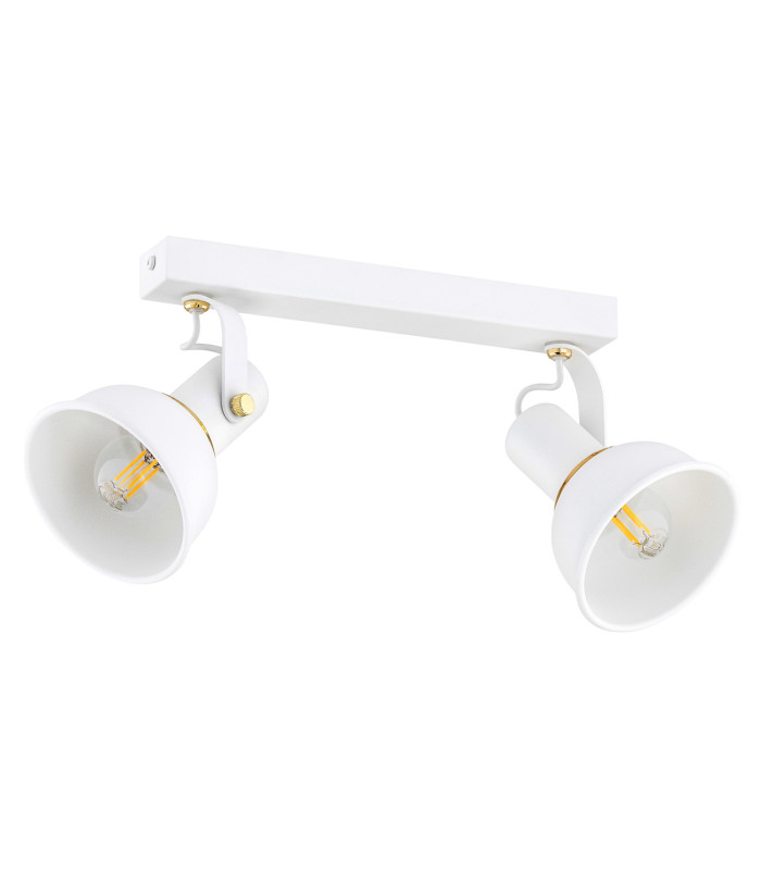 Twist Twin Ceiling Spotlight White Structure Brass Elements-2