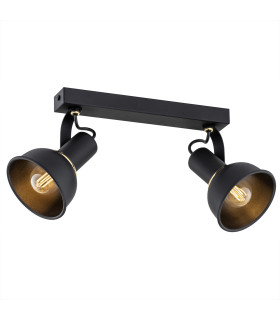 Twist Twin Ceiling Spotlight Black Structure Brass Elements-1