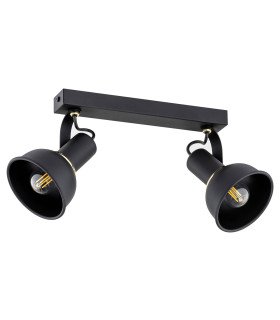 Twist Twin Ceiling Spotlight Black Structure Brass Elements-2