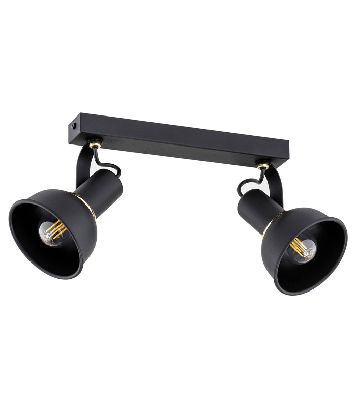 Twist Twin Ceiling Spotlight Black Structure Brass Elements-2