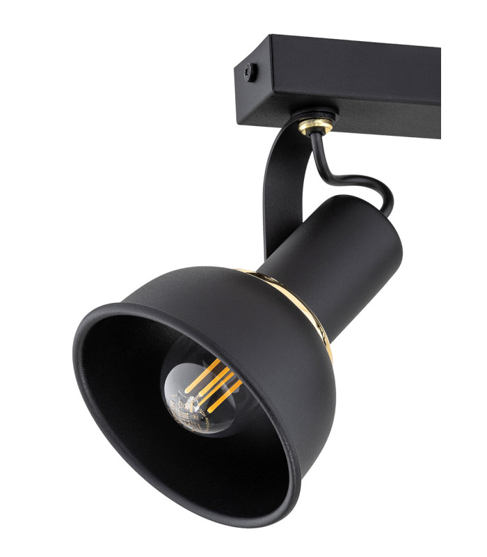 Twist Twin Ceiling Spotlight Black Structure Brass Elements-3