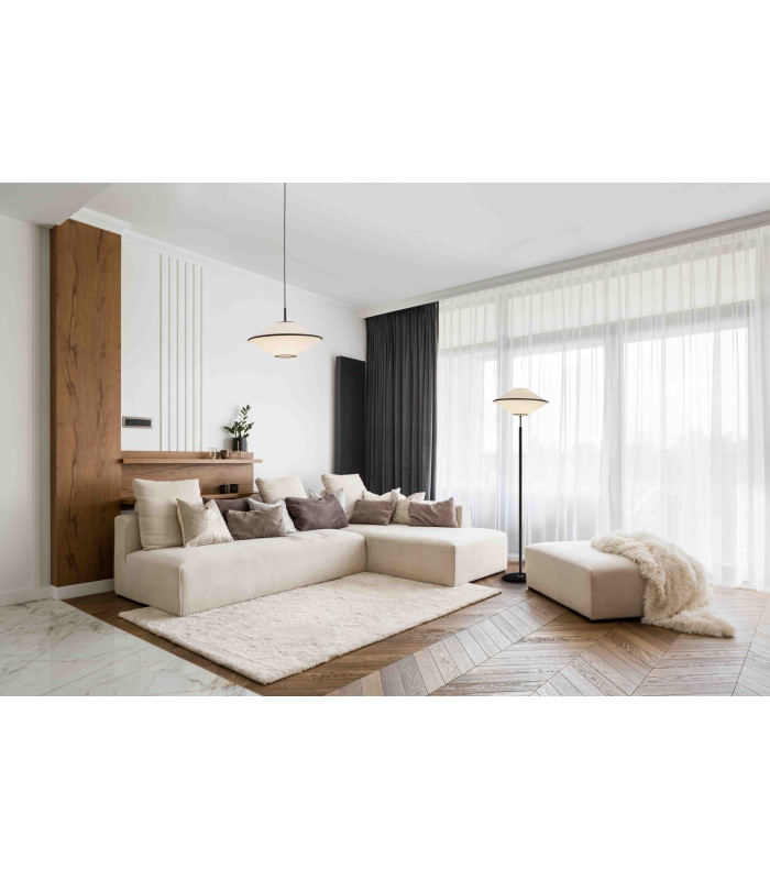 Troy Dome Pendant Ceiling Light Beige Black Structure-2