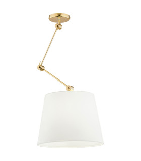 Zakyntos Plus Cylindrical Pendant Ceiling Light White Brass Steel-1