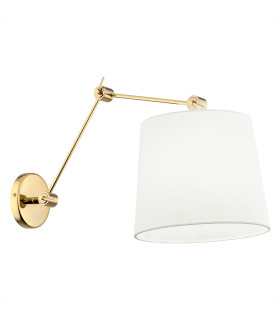 Zakyntos Plus Wall Lamp With Shade White Brass Steel-1