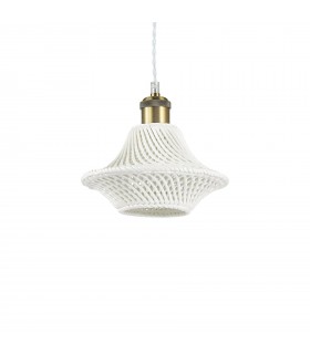 1 Light Dome Ceiling Pendant Light White - 1