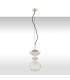 Bilbao I Dome Pendant Ceiling Light Transparent Brass Steel-1