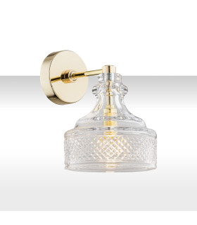 Cruz Wall Lamp Transparent Brass Steel-1