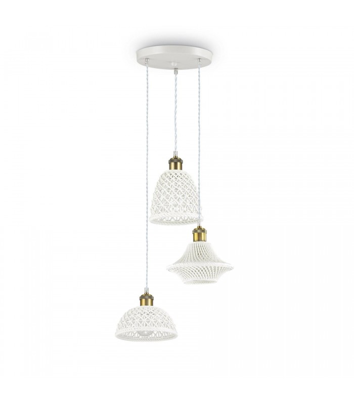 3 Light Cluster Ceiling Pendant White - 1