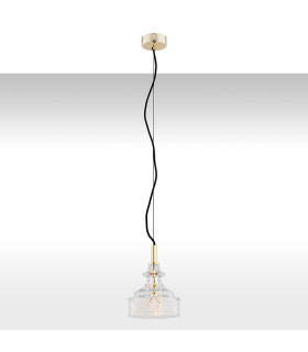 Cruz Dome Pendant Ceiling Light Transparent Brass Steel-1