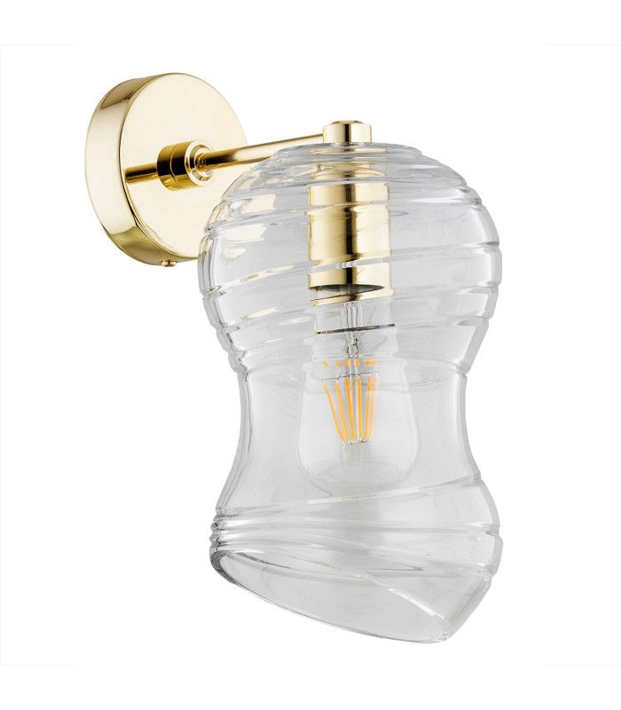 Deportivo Wall Lamp Transparent Brass Steel-2