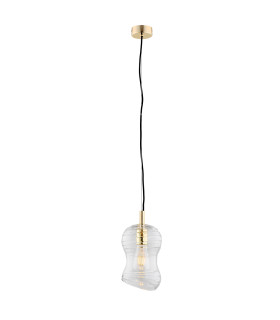Deportivo Dome Pendant Ceiling Light Transparent Brass Steel-1