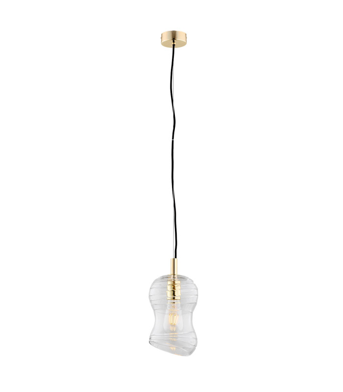 Deportivo Dome Pendant Ceiling Light Transparent Brass Steel-1