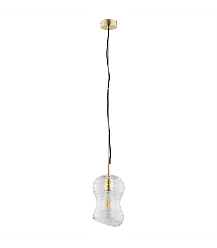 Deportivo Dome Pendant Ceiling Light Transparent Brass Steel-2