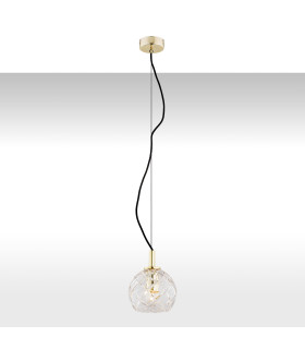 Oviedo Dome Pendant Ceiling Light Transparent Brass Steel-1