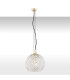 Oviedo Globe Pendant Ceiling Light Transparent Brass Steel-1