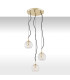Oviedo Cluster Pendant Ceiling 3 Light Transparent Brass Steel-1