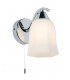 1 Light Wall Light Chrome with Opal Glass Shade, E14 - 1
