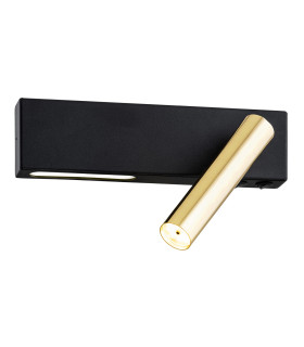 Jasper Reading Wall Light Black Structure Brass Steel 3000K-1