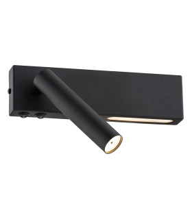 Jasper Reading Wall Light Black Structure 3000K-1