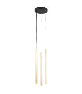 Sicilia Plus Cluster Pendant Ceiling 3 Light Brass Steel Black Structure-1