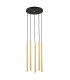 Sicilia Plus Cluster Pendant Ceiling 5 Light Brass Steel Black Structure-1