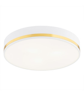 Amore 35cm Flush Ceiling 2 Light White Structure With Gold Strip-1