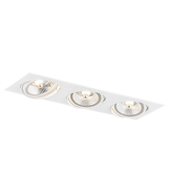 Olimp Plus GU10 Triple Recessed Downlight White Structure-1