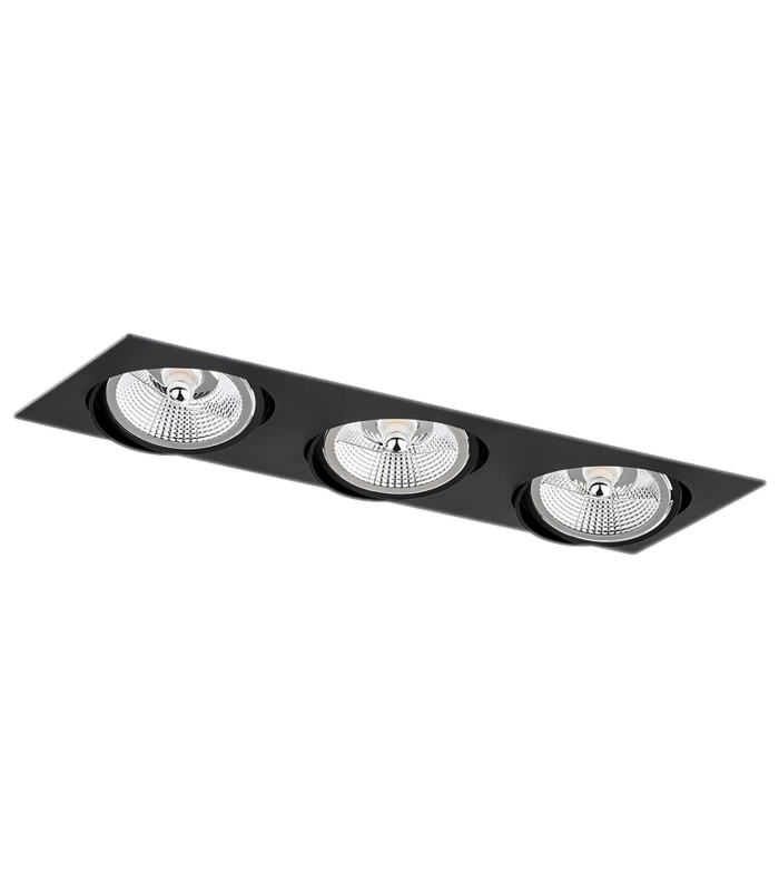 Olimp Plus GU10 Triple Recessed Downlight Black Structure-2