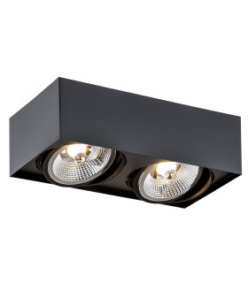Rodos Plus GU10 Twin Surface Mounted Downlight Black Structure-1