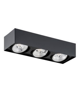 Rodos Plus GU10 Triple Surface Mounted Downlight Black Structure-2