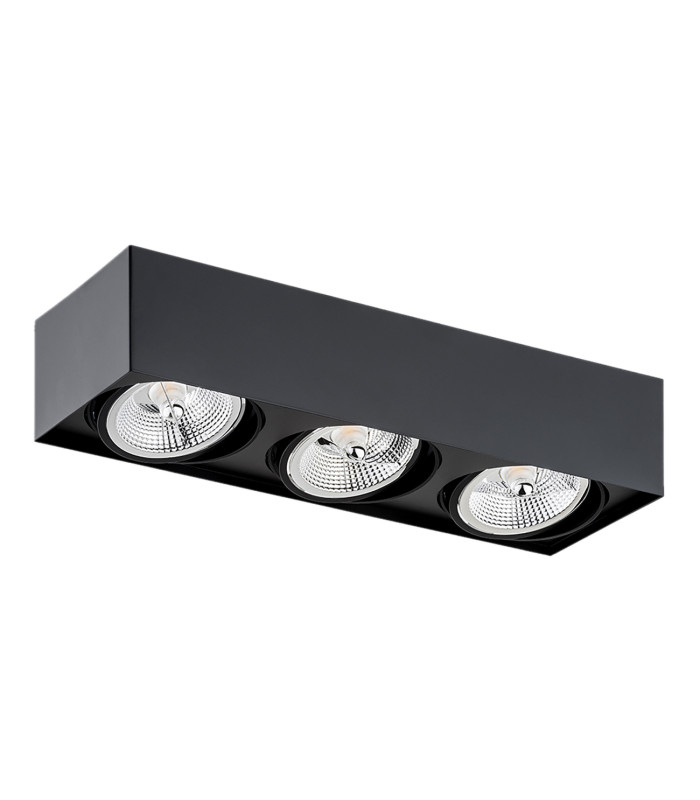 Rodos Plus GU10 Triple Surface Mounted Downlight Black Structure-2