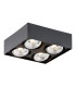 Rodos Plus GU10 Quad Surface Mounted Downlight Black Structure-1