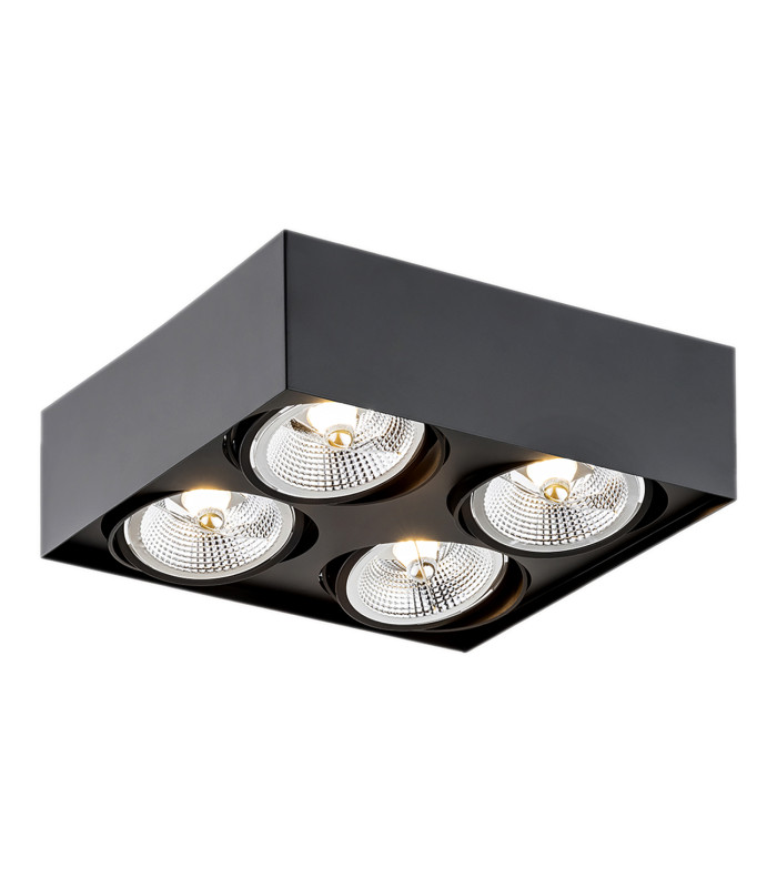 Rodos Plus GU10 Quad Surface Mounted Downlight Black Structure-1