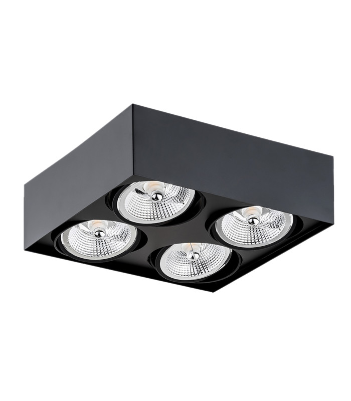 Rodos Plus GU10 Quad Surface Mounted Downlight Black Structure-2