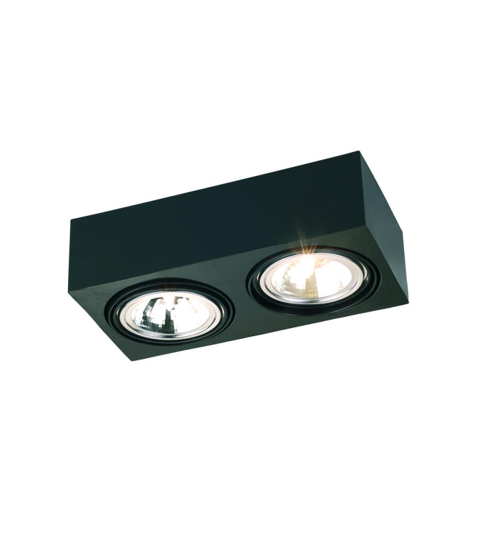 Rodos Twin Surface Mounted Downlight Black Structure-1
