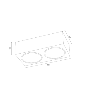 Rodos Twin Surface Mounted Downlight Black Structure-2