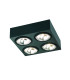 Rodos Quad Surface Mounted Downlight Black Structure-1
