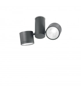 LED 2 Light Ceiling Light Anthracite IP44 - 1