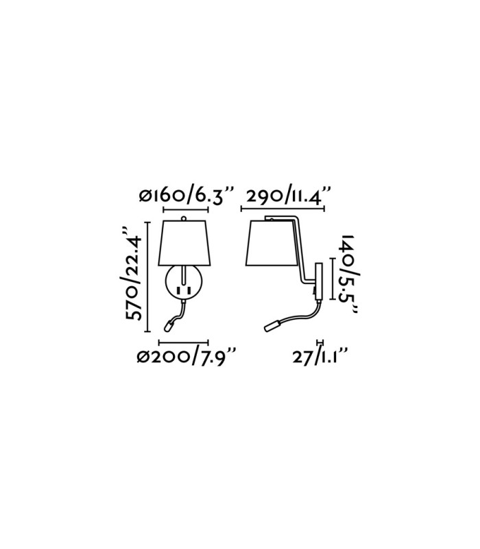 LED 1 Light Indoor Wall Light Reading Lamp White E27-3