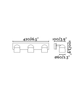 Coco Triple Spotlight Wall Lamp Black 3x GU10-3