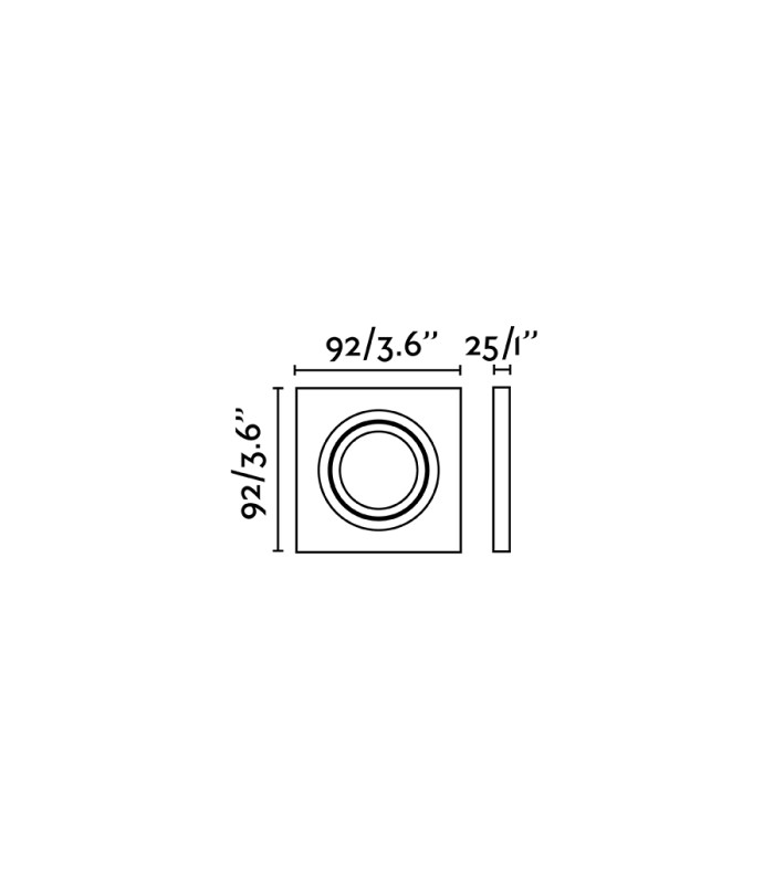 Rad Tiltable Black recessed Downlight Square GU10-3