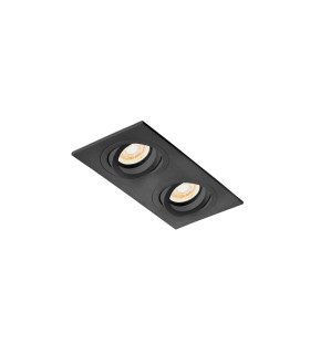 Rad Tiltable Black recessed Downlight Square 2x GU10-1