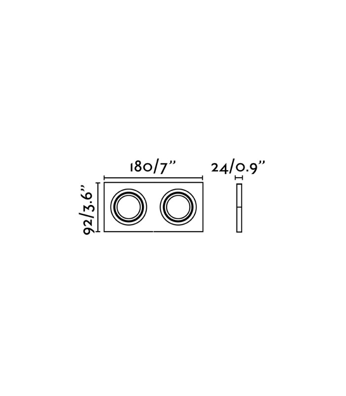 Rad Tiltable Black recessed Downlight Square 2x GU10-3