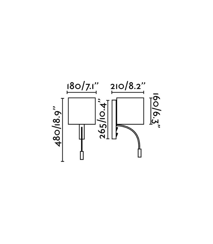 Tira Wall Lamp White E27 with Reading Light 3W 3000K-3