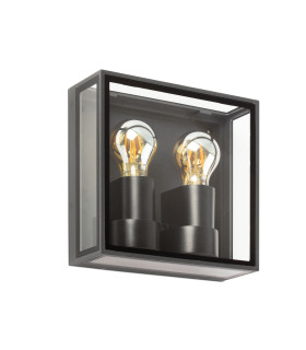 Pomo Outdoor Box Wall Lamp Dark Grey 2x E27 IP65-1